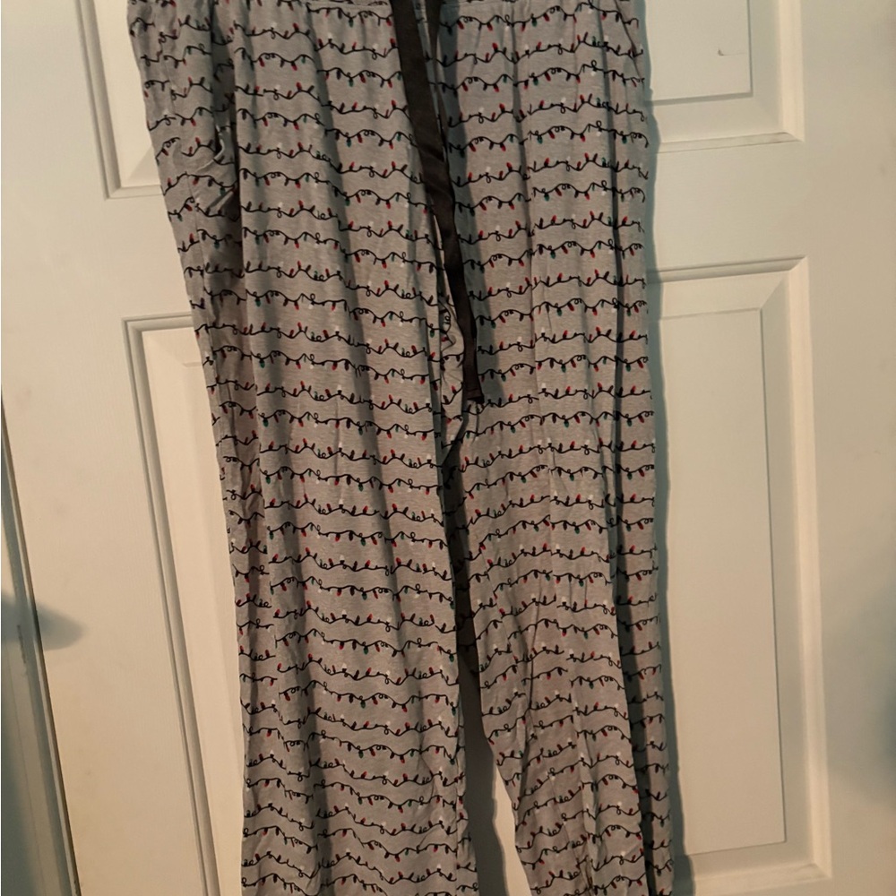 Cacique Gray Pajama Pants with Festive Lights size 14-16